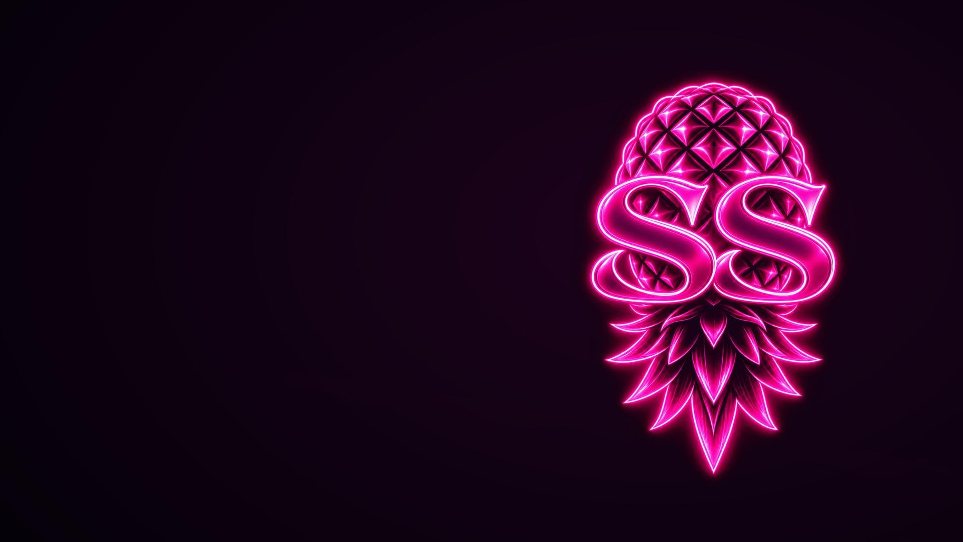 Neon SexySwingers pineapple emblem in a tropical night scene